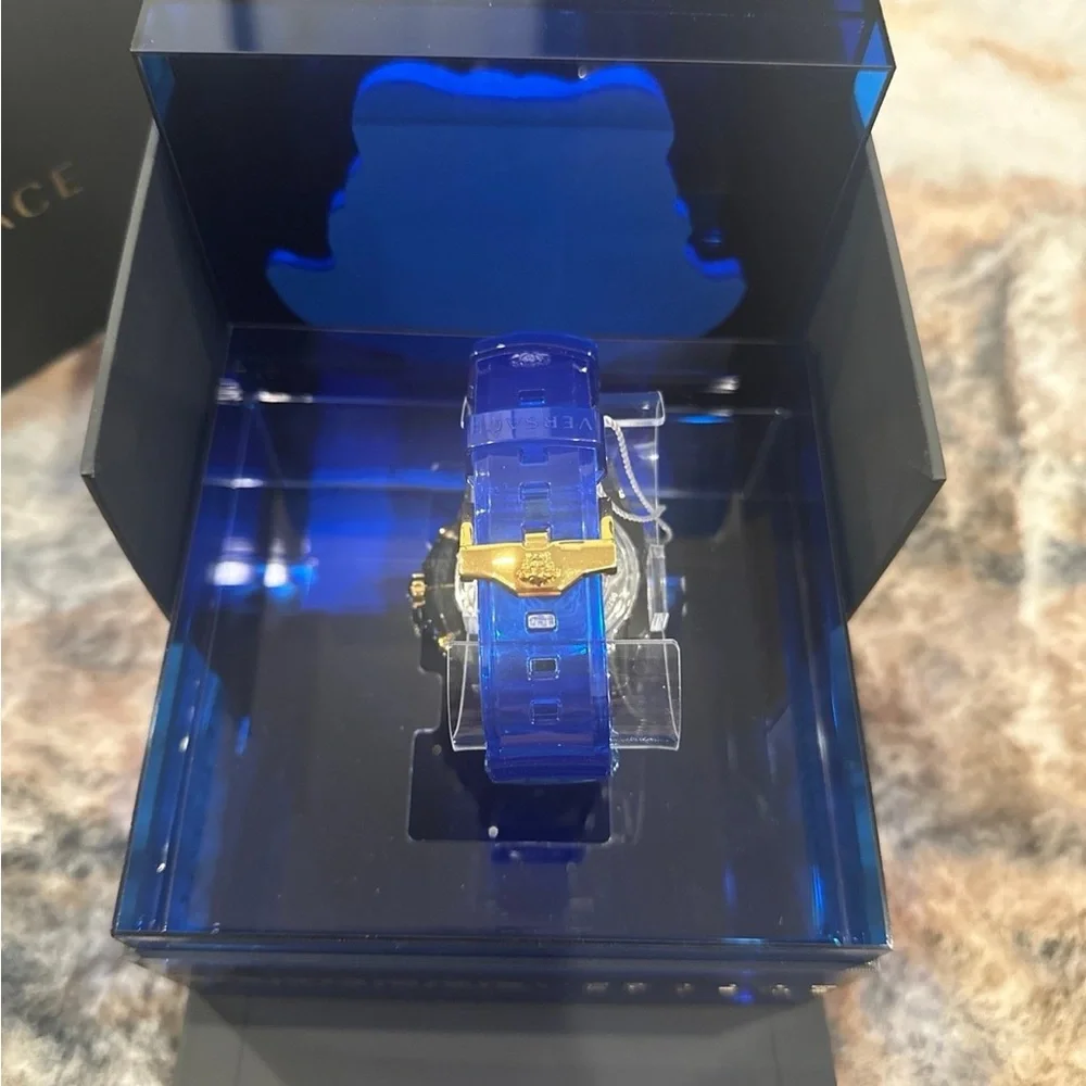 SEALED BOX! Versace Blue Sport Transparent Watch with tags